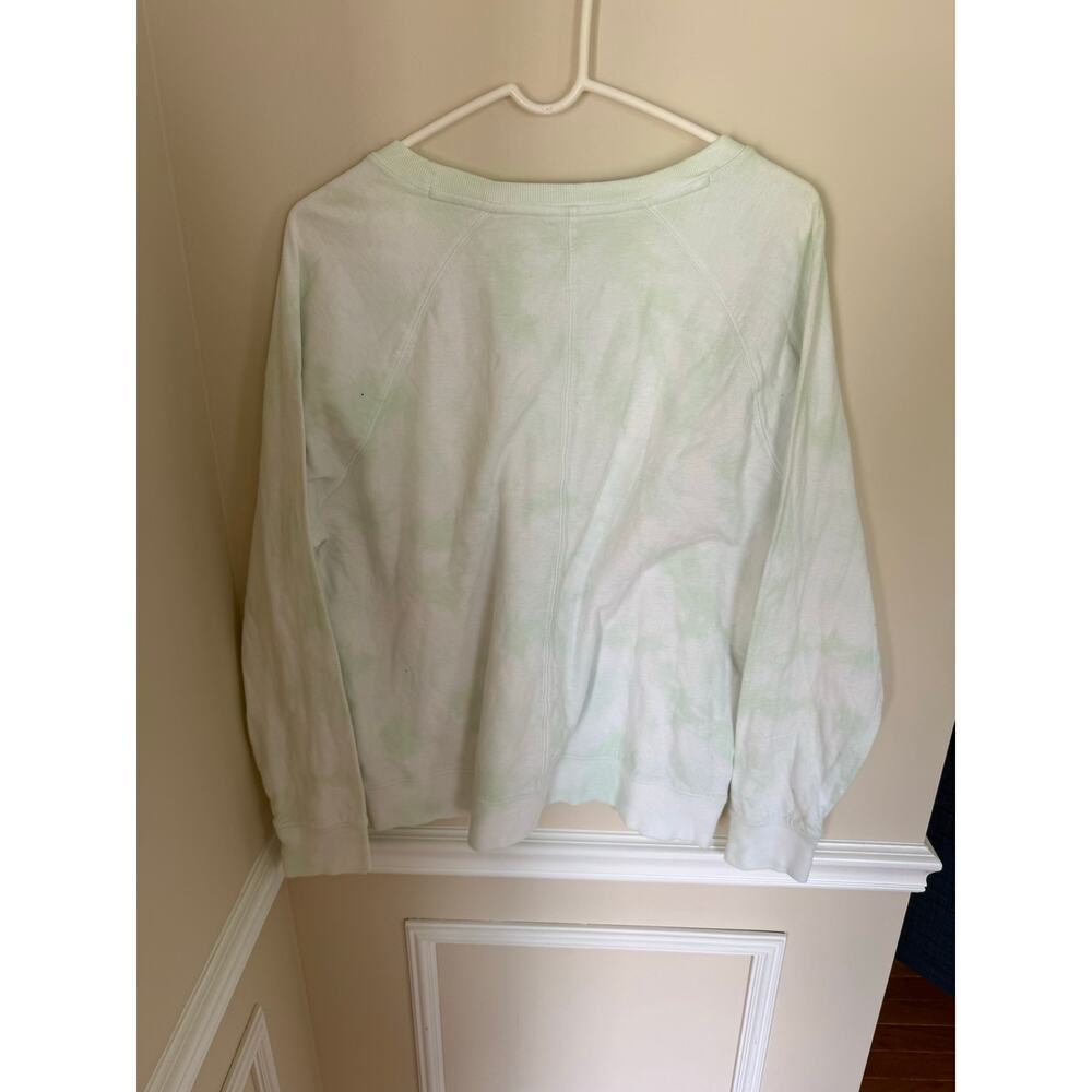 ATHLETA Mint Green/White Tie-Dye Sundown Crewneck Pullover Cotton Lounge Casual - Picture 8 of 11